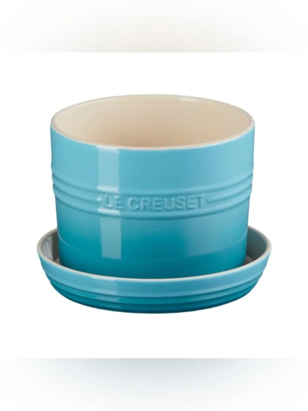 Le Creuset Caribbean Ceramic Herb Planter with Saucer